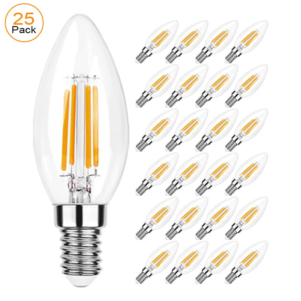 Dimmable Candelabra LED Bulbs – Warm White Lighting for Chandeliers