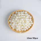 Beige ABS Imitation Pearl Beads – 3-20mm Round Spacer for Jewelry DIY Crafting