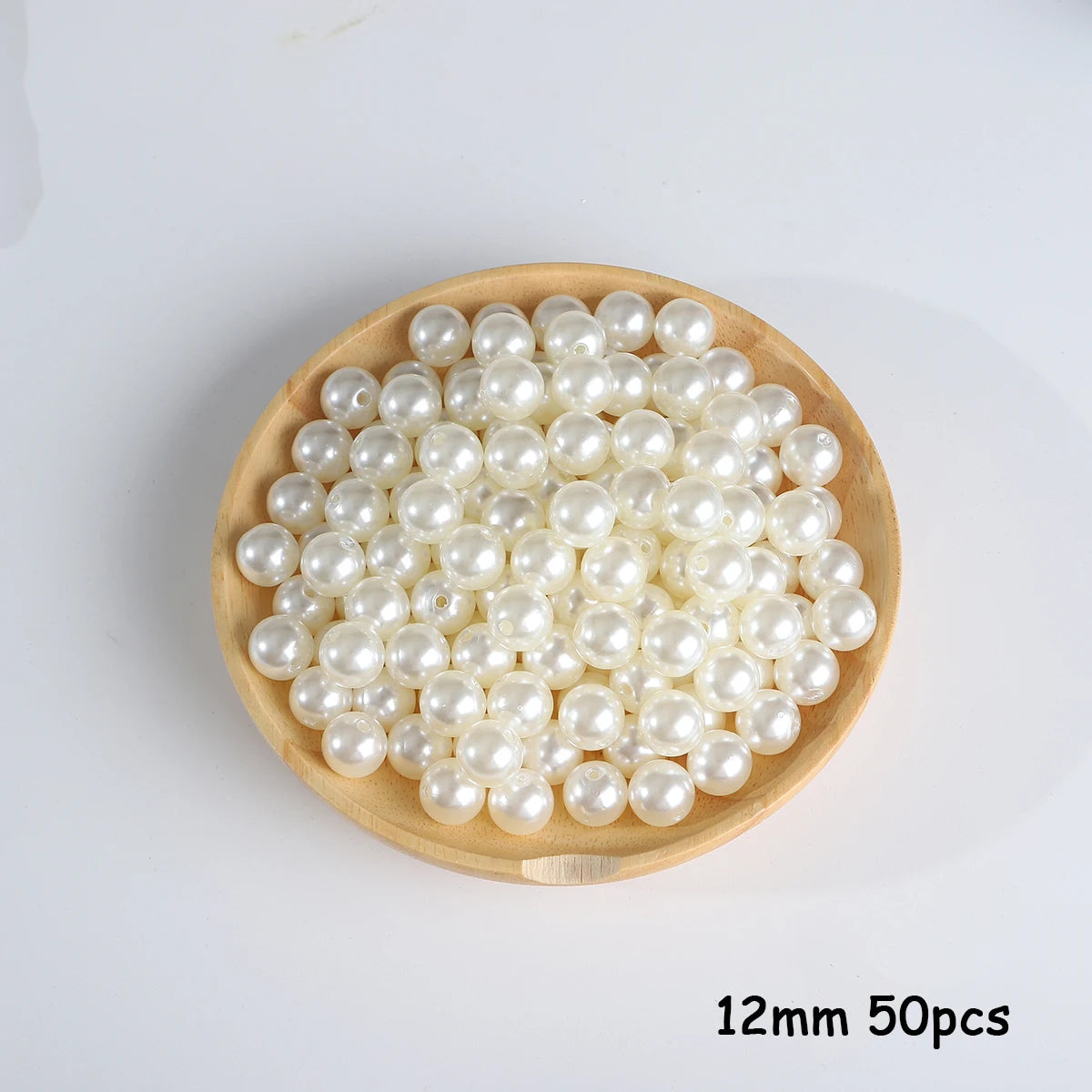 Beige ABS Imitation Pearl Beads – 3-20mm Round Spacer for Jewelry DIY Crafting
