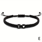 Initial Heart Braided Bracelet – Adjustable A-Z Friendship Jewelry for Gifts