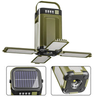 Foldable Solar Camping Light – 2000mAh Power Bank for Outdoor Hiking Tent
