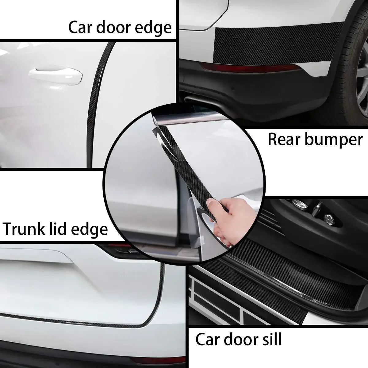 Nano Carbon Fiber Car Trim – Adhesive Vinyl Protector for Vehicle DIY Wrap