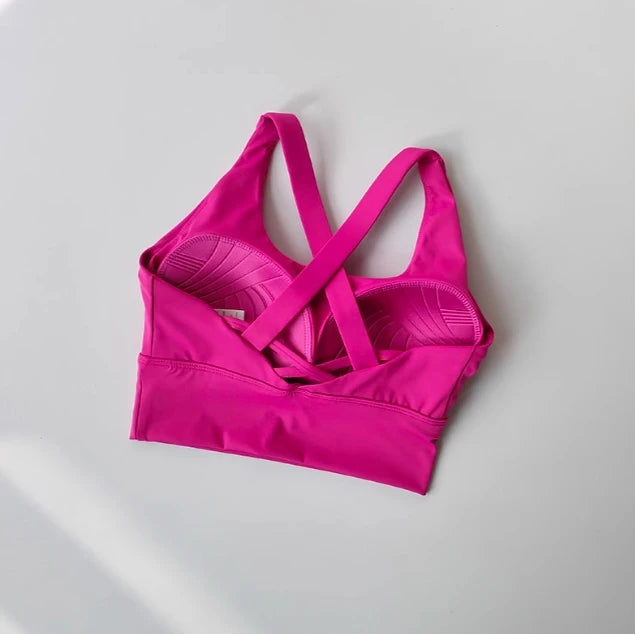 Shock-Absorbing Yoga Sports Bra – Breathable Fitness Top for Gym Workout