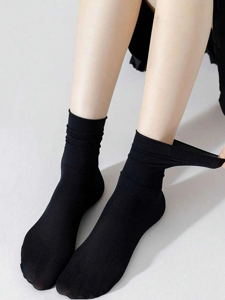 Women Mid Length Cotton Socks – Soft Breathable Casual Daily Wear
