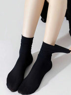 Women Mid Length Cotton Socks – Soft Breathable Casual Daily Wear