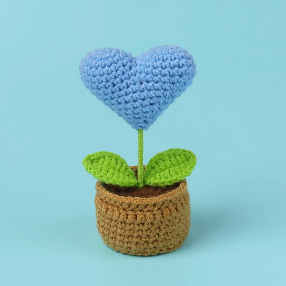 Handwoven Crochet Sunflower Potted Plant – Decorative Gift for Home Decor