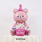 3D Matte Standing Bear Foil Balloons – Birthday Party Decoration for Baby Shower