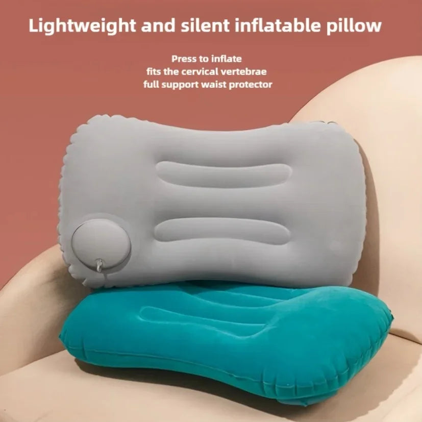 Portable Inflatable Travel Pillow – Ergonomic Neck and Waist Support for Flights