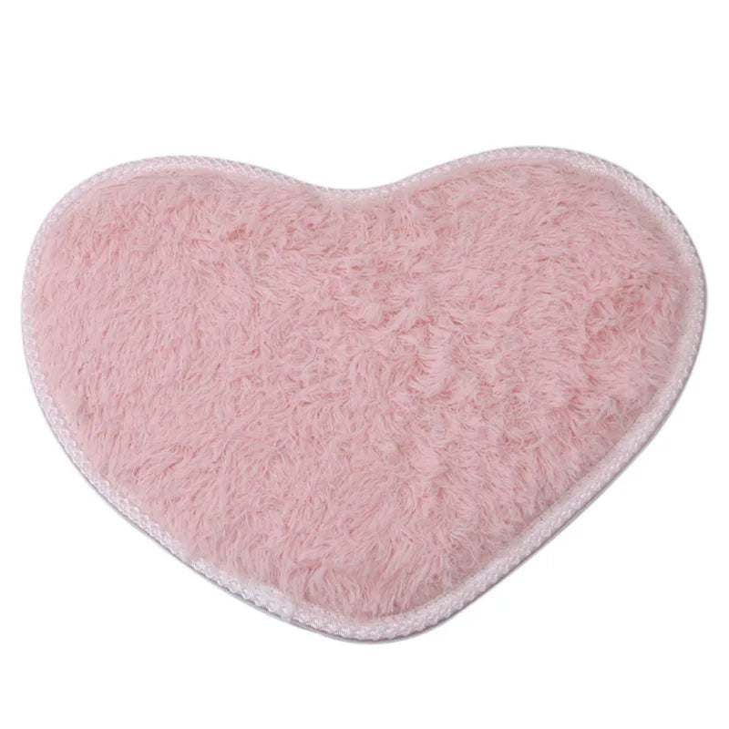 Heart Shaped Plush Carpet – Thickened Bedroom Rug for Home Decor