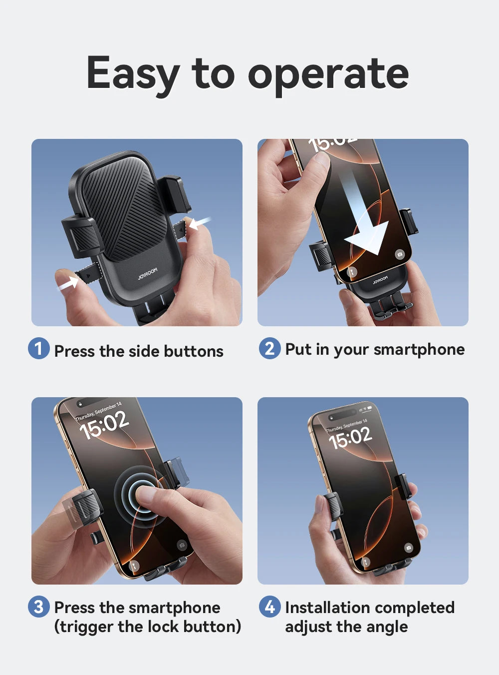 Universal Car Phone Mount – 360° Rotating Air Vent Holder for Smartphone