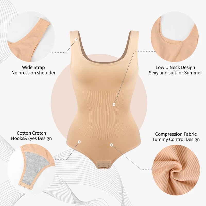 Tummy Control Shapewear Bodysuit – Invisible Slimming Underwear for Daily Wear