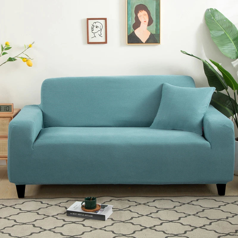 Jacquard Stretch Sofa Cover – Elastic Slipcover for L Shape and Standard Couches