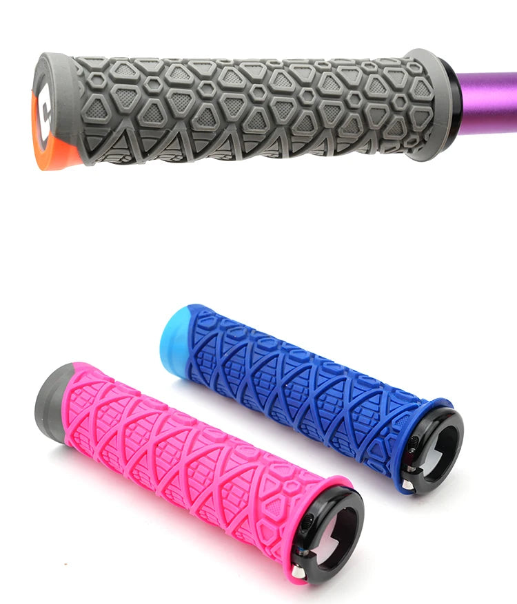 Silicone MTB Lock-On Grips – Anti-Slip Shock Absorbing Handles for Downhill
