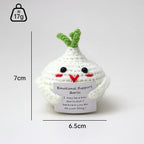 Handmade Wool Crochet Dog Doll – Positive Affirmation Plush for Home Decor