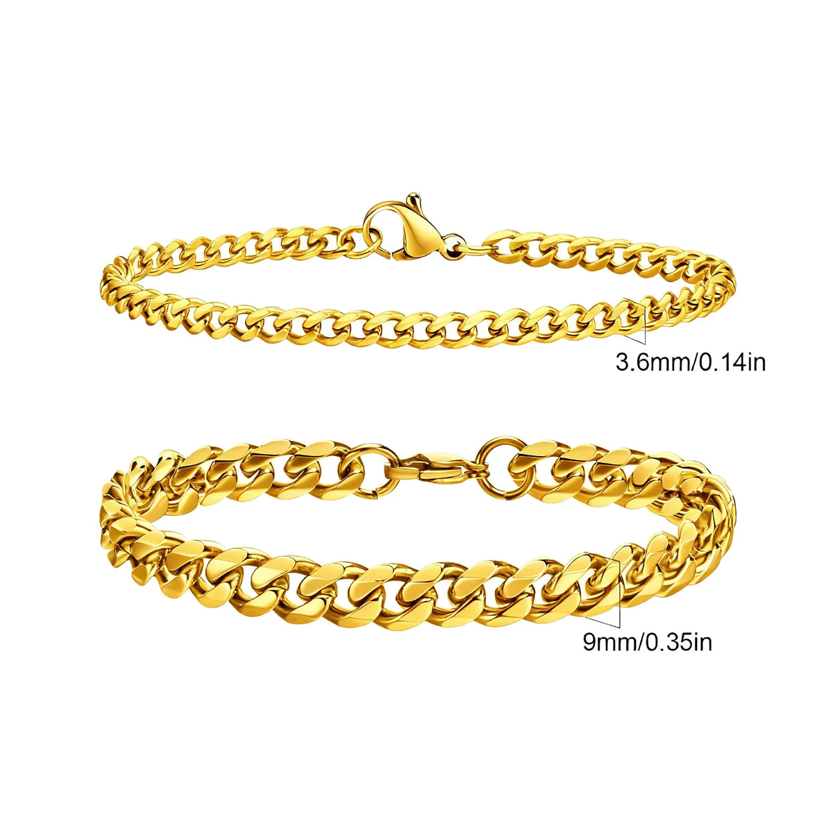 Stainless Steel Chain Bracelet – Men’s Trendy Cuban Link Wristband for Jewelry