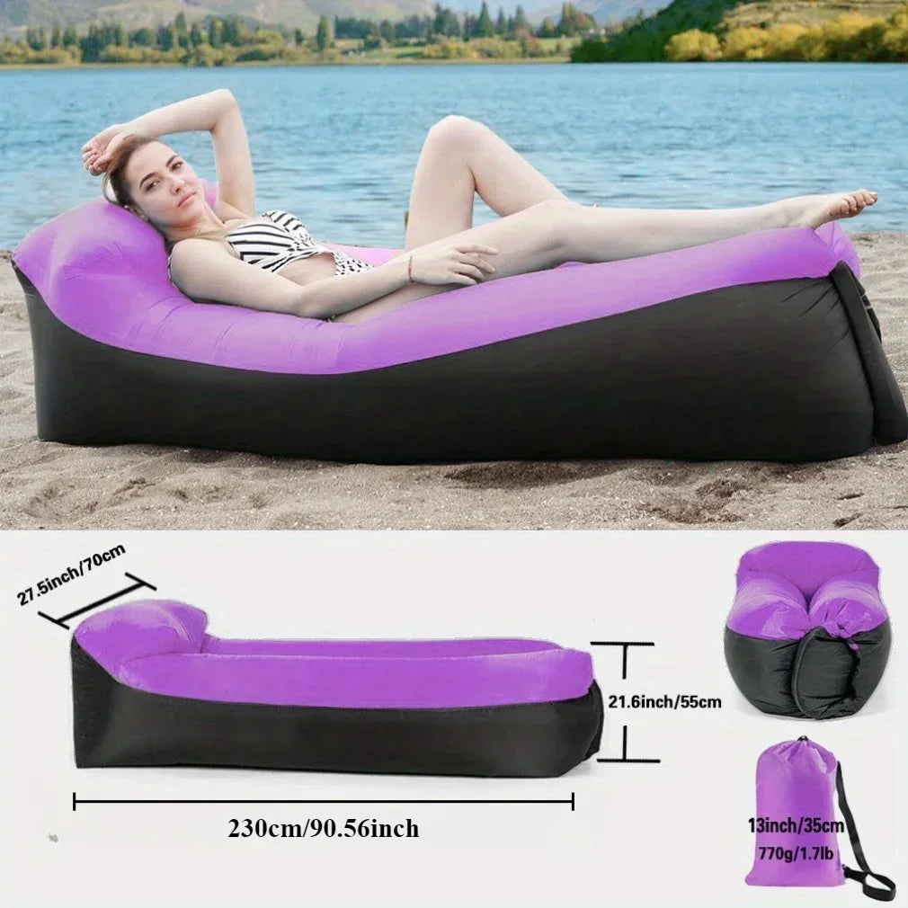 Portable Inflatable Camping Sofa – Folding Air Lounger for Outdoor Travel