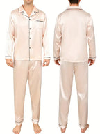 Silk Long Sleeve Pyjama Set – Plus Size Sleepwear for Men