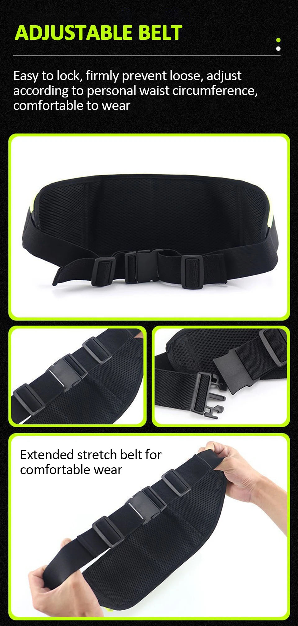 Running Waist Belt – Slim Fanny Pack for Mobile Phone Gym and Cycling