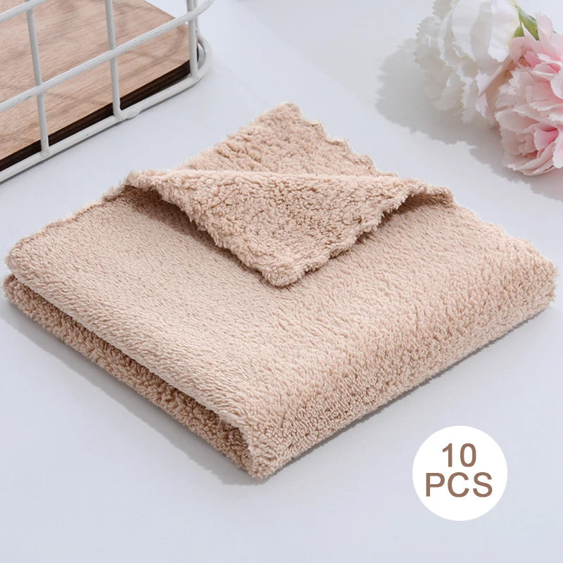Coral Fleece Microfiber Towels – Thickened Soft Absorbent Cloth for Home Bath