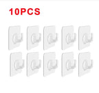Self-Adhesive Wall Hooks – Transparent Heavy Duty Rack for Kitchen and Bathroom