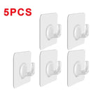 Self-Adhesive Wall Hooks – Transparent Heavy Duty Rack for Kitchen and Bathroom