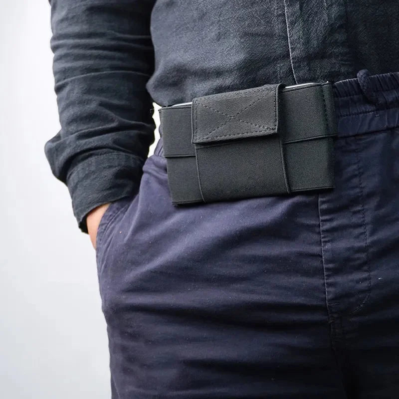 Slim Running Waist Belt – Stretchy Invisible Phone Pouch for Outdoor Sports
