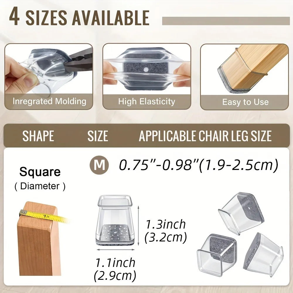 Silicone Chair Leg Floor Protectors – Scratch-Resistant Covers for Hardwood