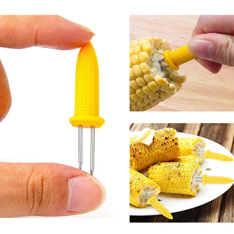Stainless Steel Corn Holders – Skewers for Outdoor Barbecue and Camping