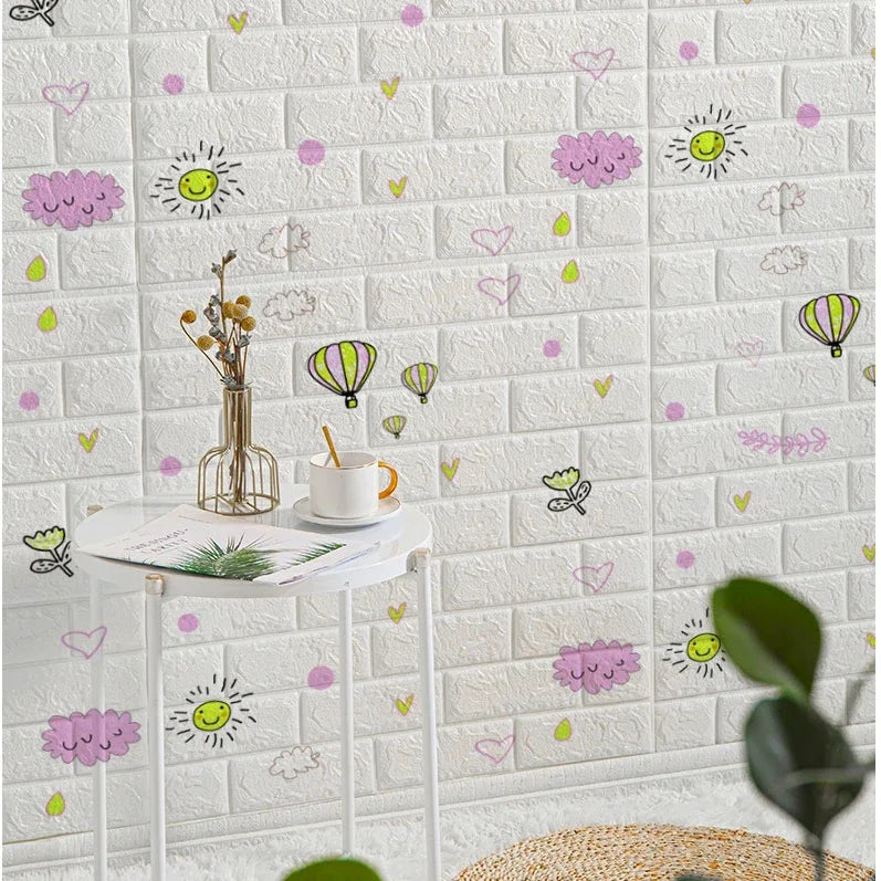3D Foam Brick Wallpaper – Self-Adhesive Waterproof Wall Sticker for Home Decor