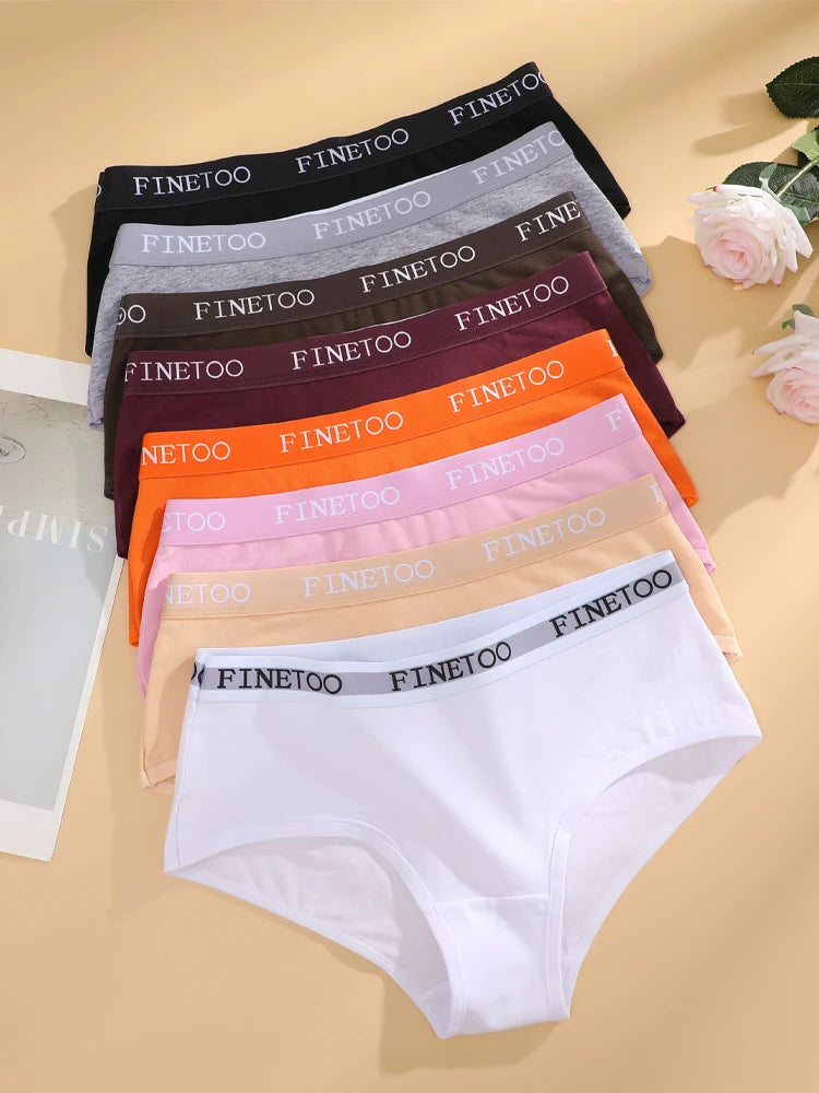 Cotton Letter Belt Briefs – Low Waist Breathable Lingerie for Women