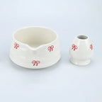 Matcha Whisk Set – Ceramic Bow Tea Bowl for Traditional Japanese Tea Ceremony