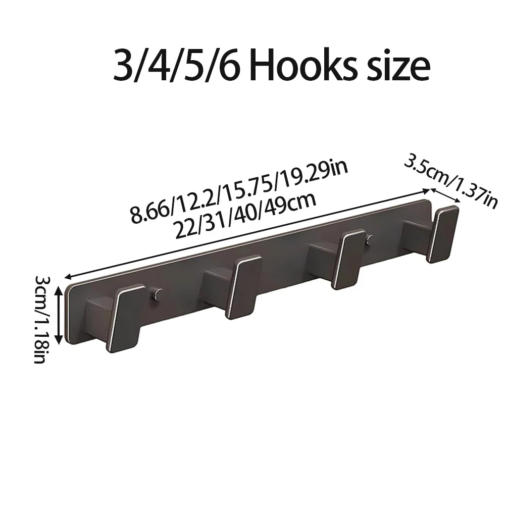 Black Metal Wall Coat Rack – 5 Hook Organizer for Hat Towel and Bag Storage