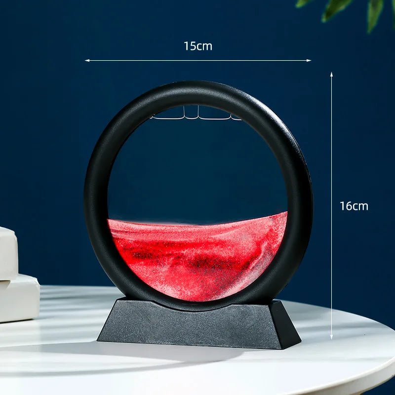 3D Moving Sand Art Frame – Dynamic Liquid Hourglass for Office Home Decor