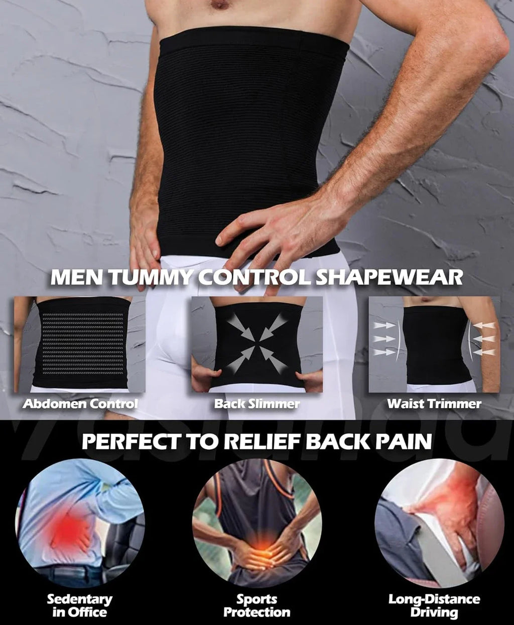 Men Tummy Control Waist Trainer – Compression Body Shaper for Gym Workout