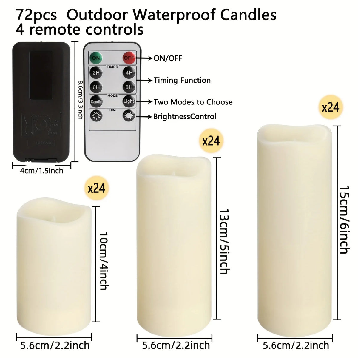 Waterproof LED Pillar Candles – Remote Control Timed Lights for Home Decor
