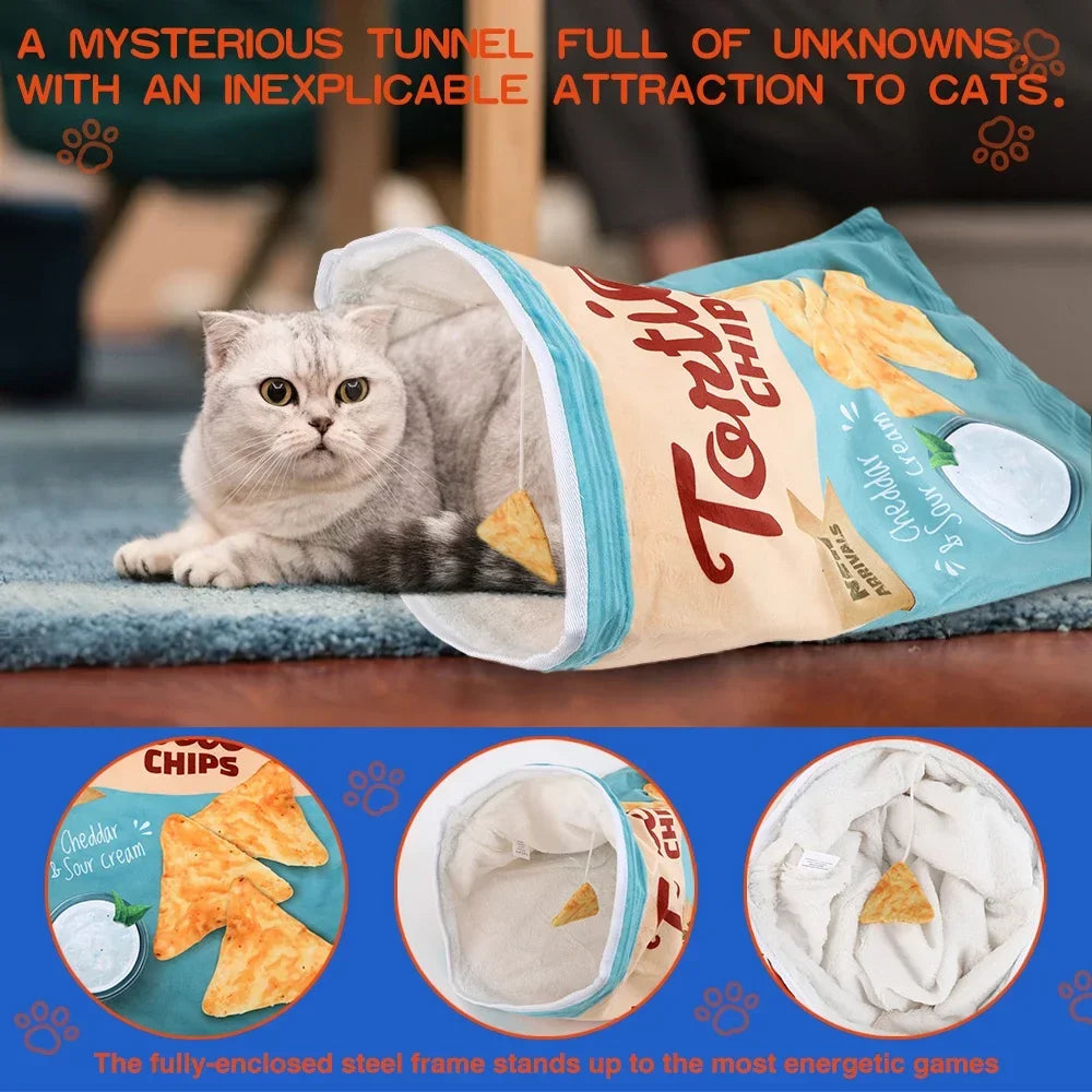 Collapsible Halloween Cat Tunnel – Gourmet Pattern Interactive Pet Toy