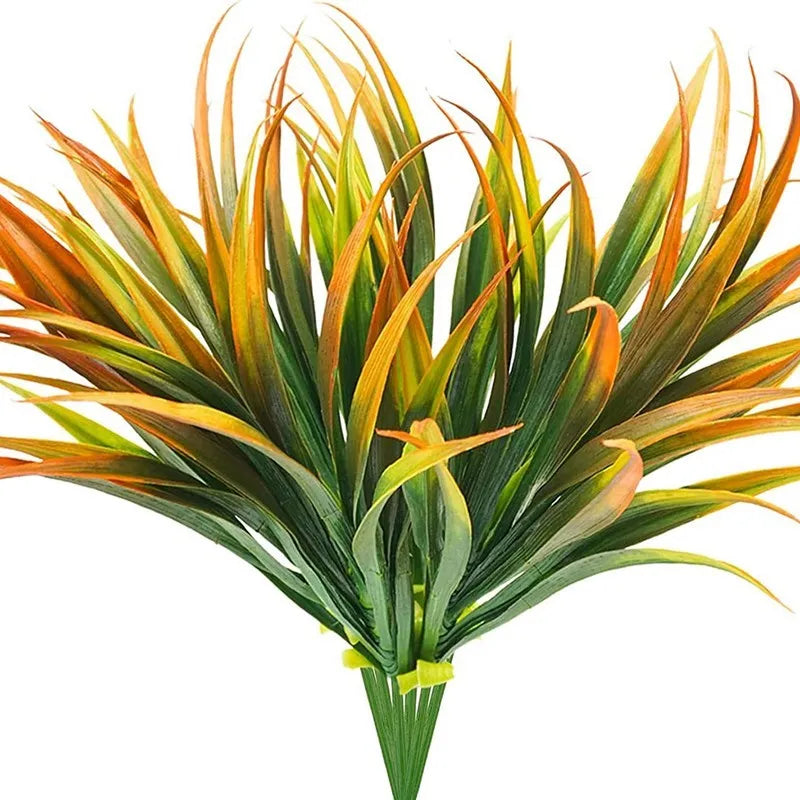 Artificial Spring Grass Leaves – 14 Leaf Bush for Wreath and Wedding Decor