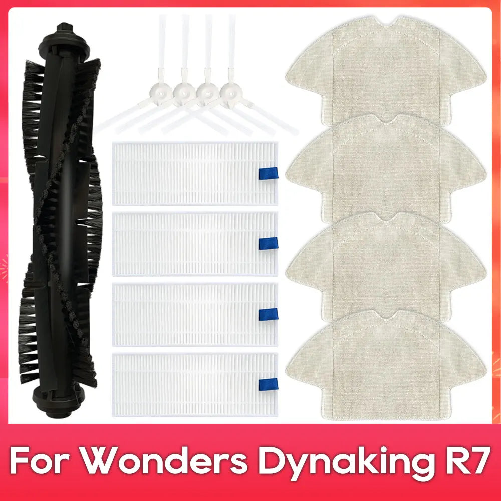 Vacuum Replacement Parts Kit – Main Side Brush Filter Mop for Robotic Vacuums