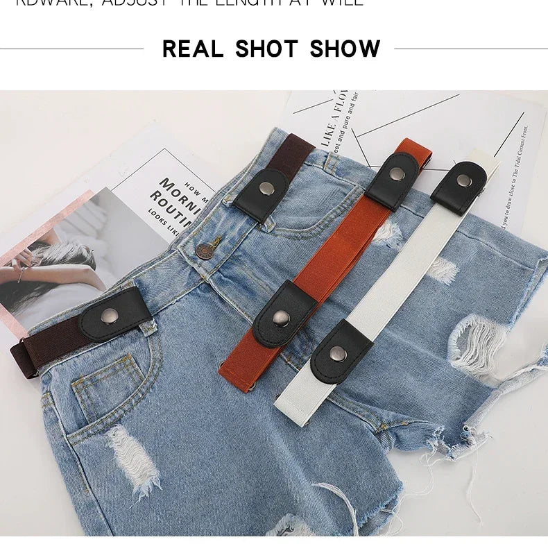 Stretch Elastic No Buckle Belt – Invisible Waistband for Men and Women