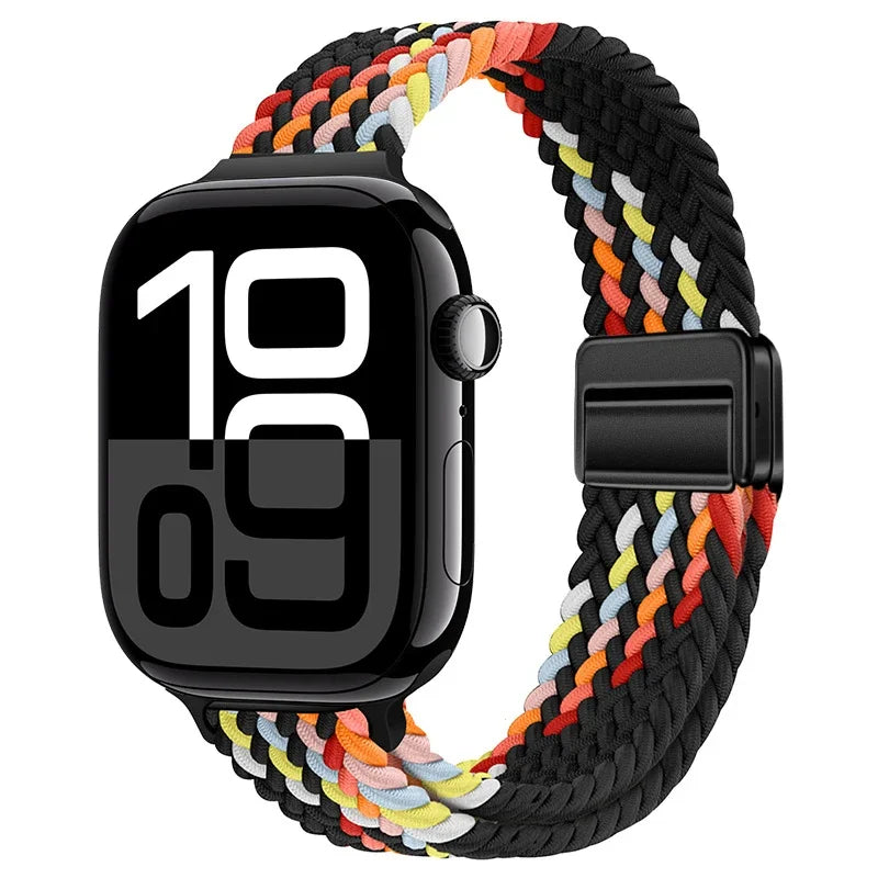 Braided Nylon Loop Watch Band – Magnetic Adjustable Bracelet for Apple iWatch