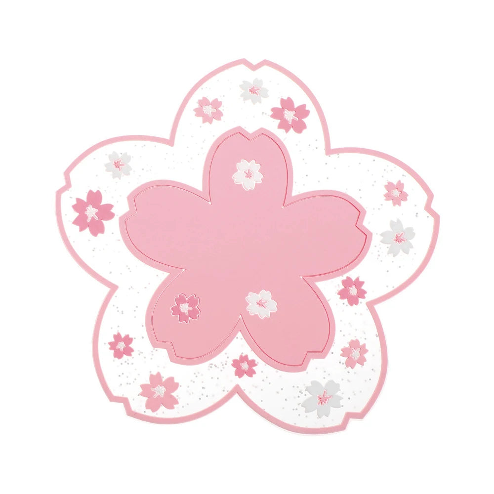 Sakura Cherry Blossom Coaster – Silicone Heat Insulation Mat for Tea Mugs