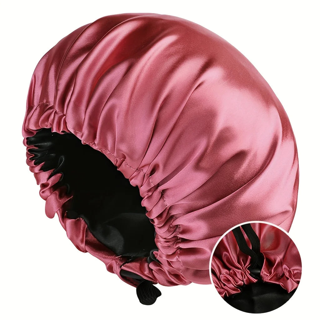 Silk Sleep Bonnet – Adjustable Double Layered Cap for Hair Protection