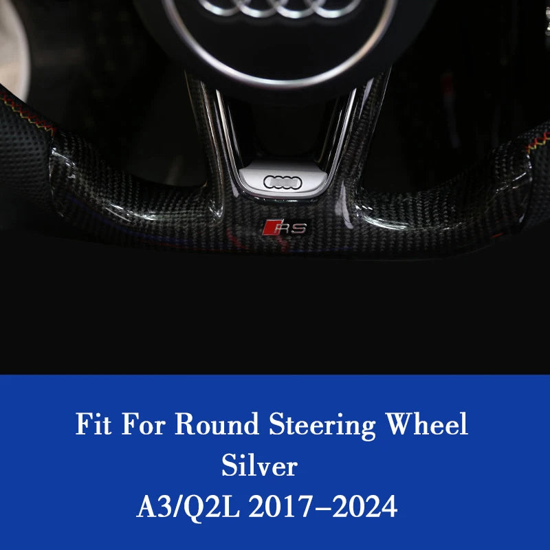 Aluminum S-Line Steering Wheel Emblem – Decorative Car Interior Accessory