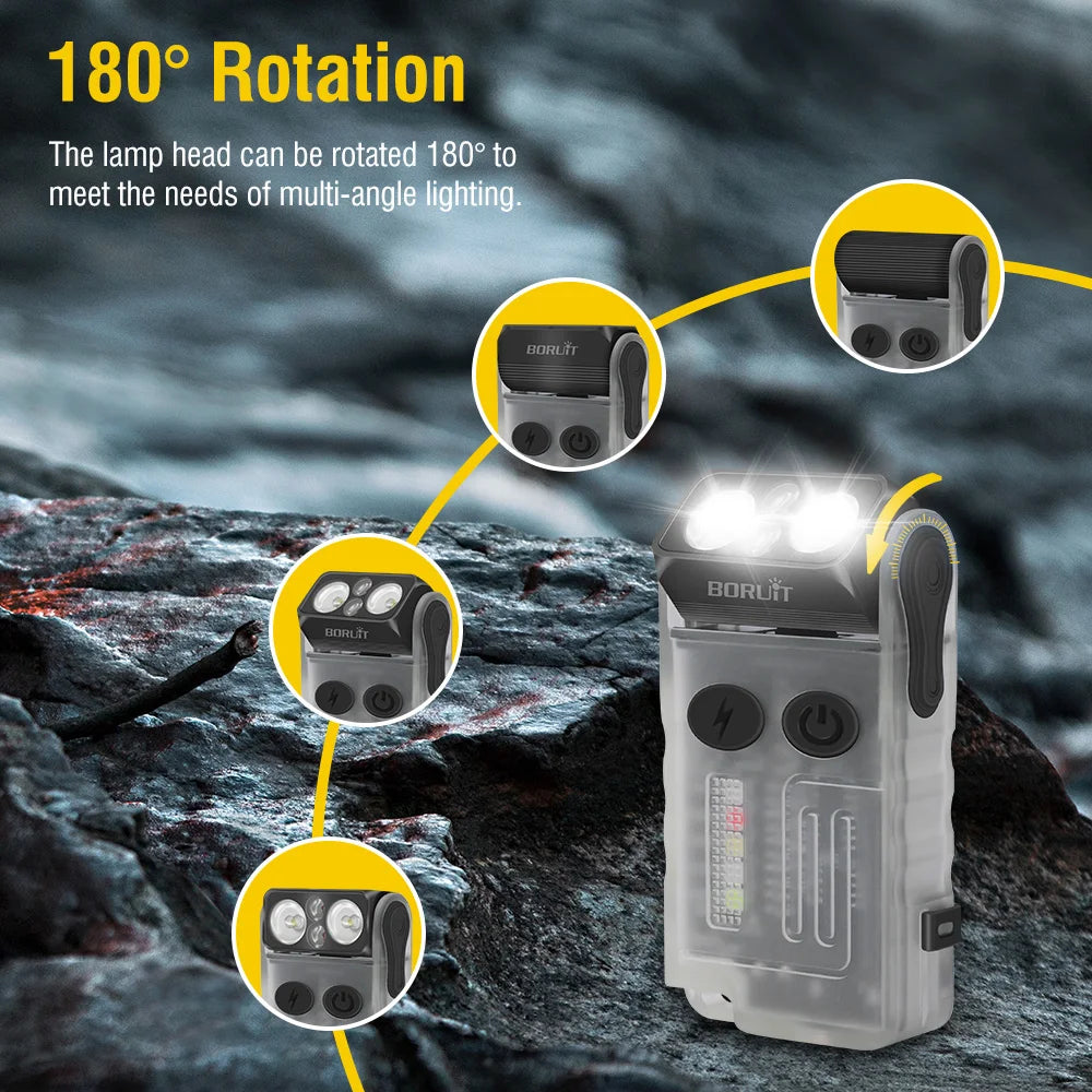Rechargeable LED Keychain Flashlight – UV and Buzzer for Outdoor Camping