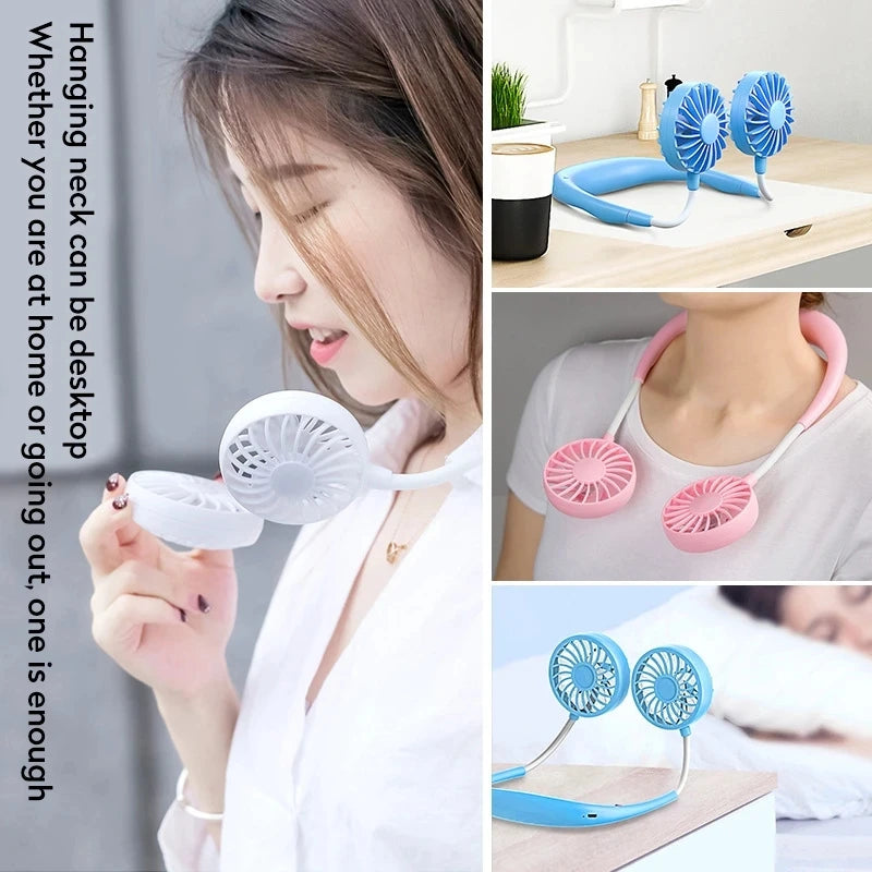 Rechargeable Neck Fan – Portable 3-Speed Hands-Free Cooling for Sports