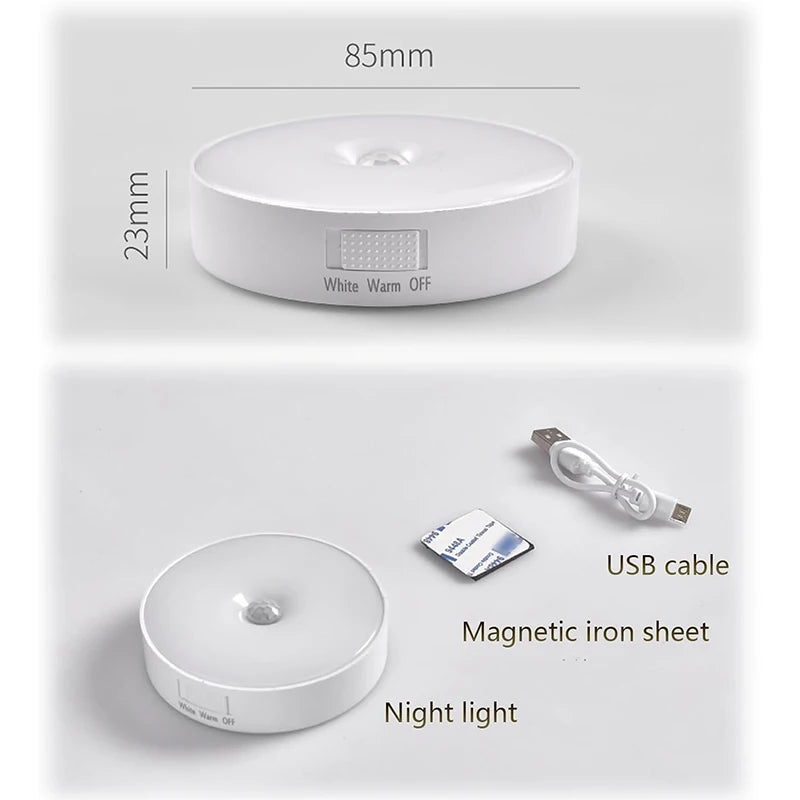 USB Rechargeable Motion Sensor Light – Magnetic Night Lamp for Home Bedroom
