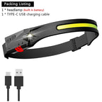 Rechargeable LED Sensor Headlamp – Motion Activated Light for Camping
