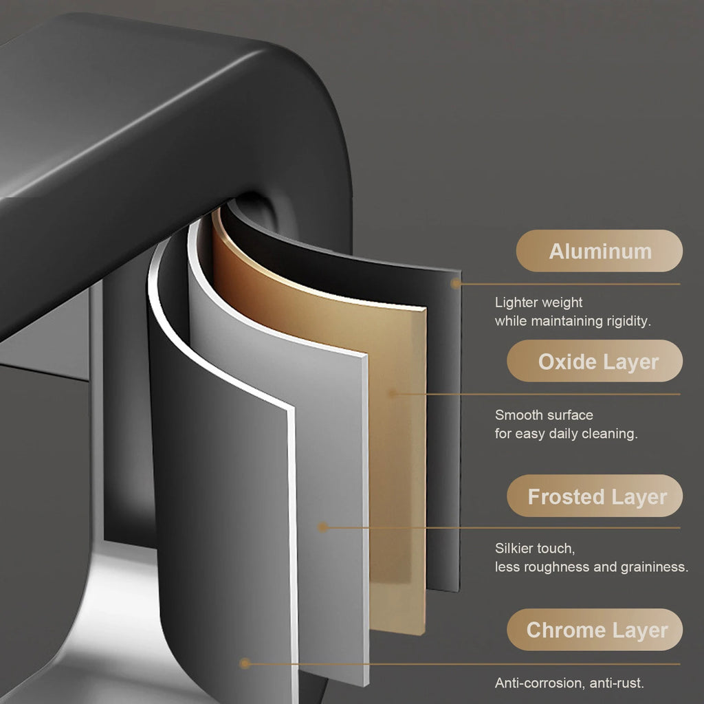 Aluminum Bathroom Shelf – No-Drill Suction Cup Organizer for Toilet Wall