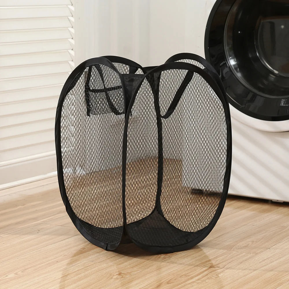 Collapsible Mesh Laundry Basket – Portable Hamper for Clothes and Toys