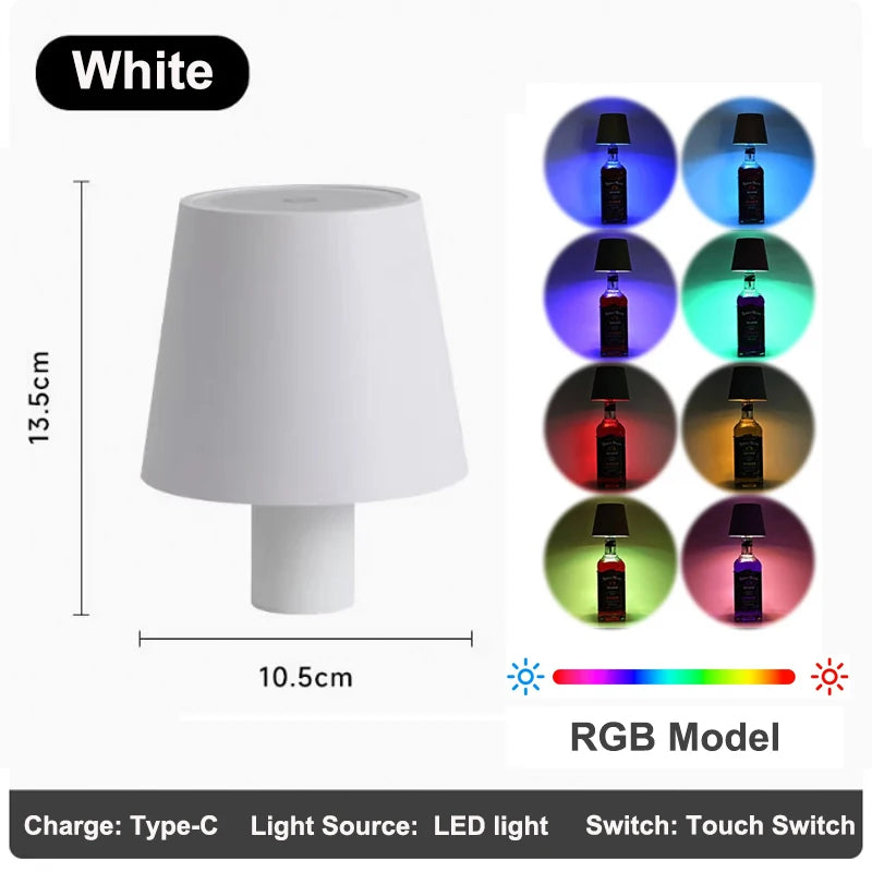 Wireless LED Wine Bottle Lamp – Touch Control for Outdoor Dining